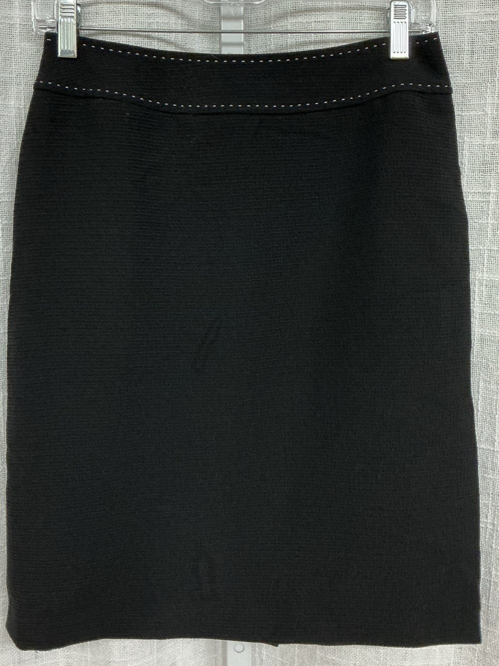 Tahari Black Pencil Skirt with Contrast Stitching
